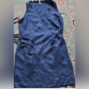 Mango Asymmetrical Navy Dress